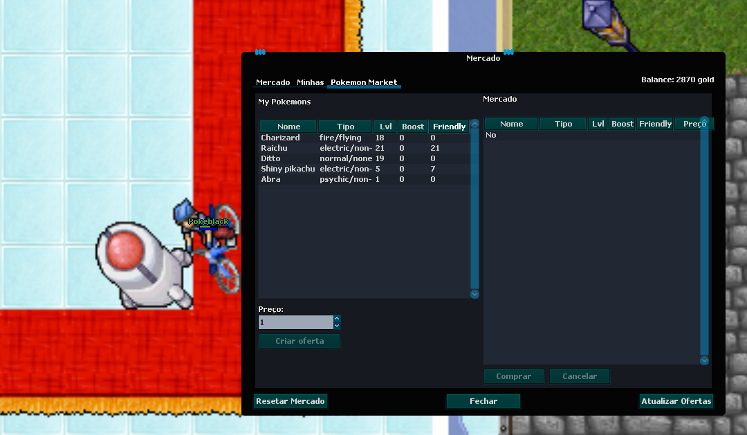 Market de Pokéblack (entre jogadores)